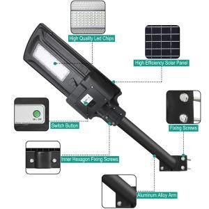 Solar Street Light, 50W LED Solar Powered Street Lights Dusk to Dawn with Motion Sensor, 6000lumens, Metal for Yard, Garden