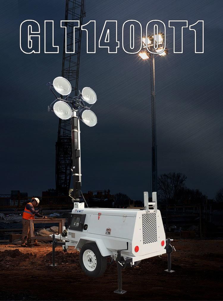 9m Mobile Light Tower with 4X1000W Metal Halide Kobuta Engine