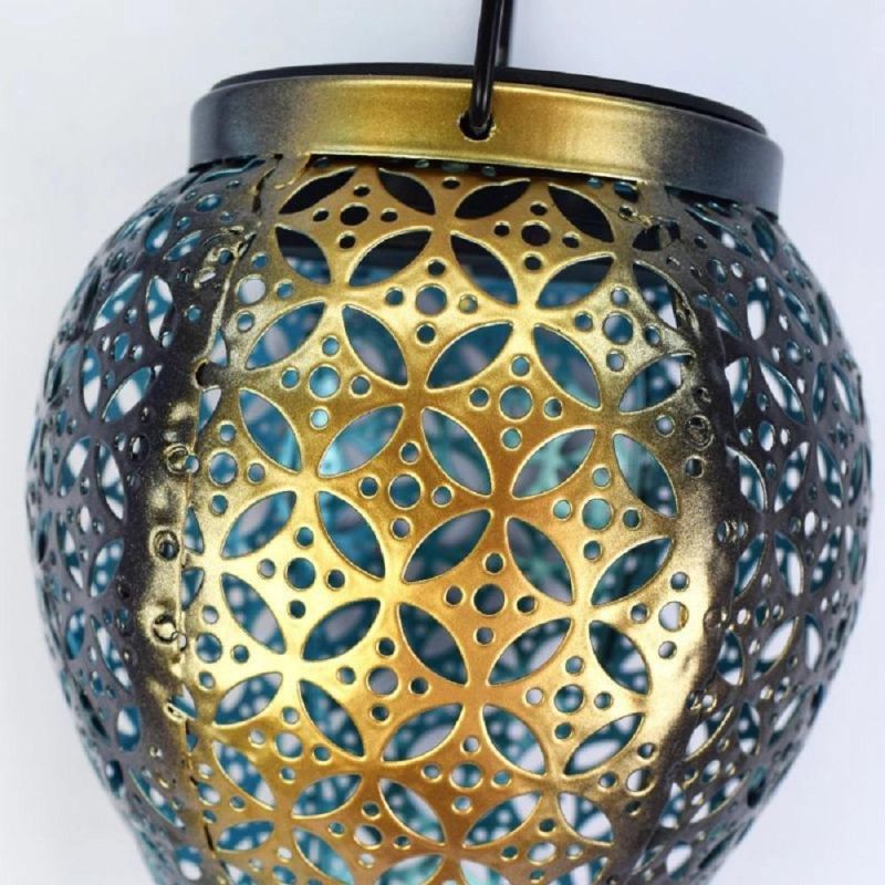 Outdoor Waterproof Metal Hanging Lights Solar Hot Air Balloon LED Garden Light Lanterns Party Landscape Decoration Wyz18471