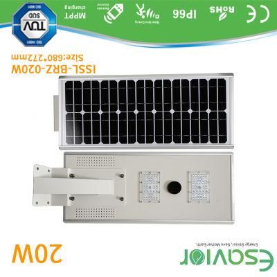 20W All in One LED Solar Street Light Outdoor Lighting LED Flood Lamp for Solar Road Lighting