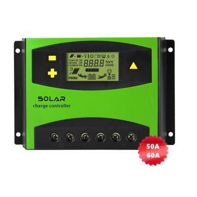 Smart 50A/60A 12V/24V Auto Switch 48V PWM Solar Charge Controller off-Grid Power Energy System Solar Panel Regulator