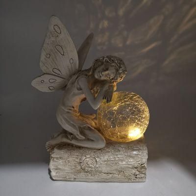 Garden Outdoor Solar LED Light Lawn and Yard Resin Angel