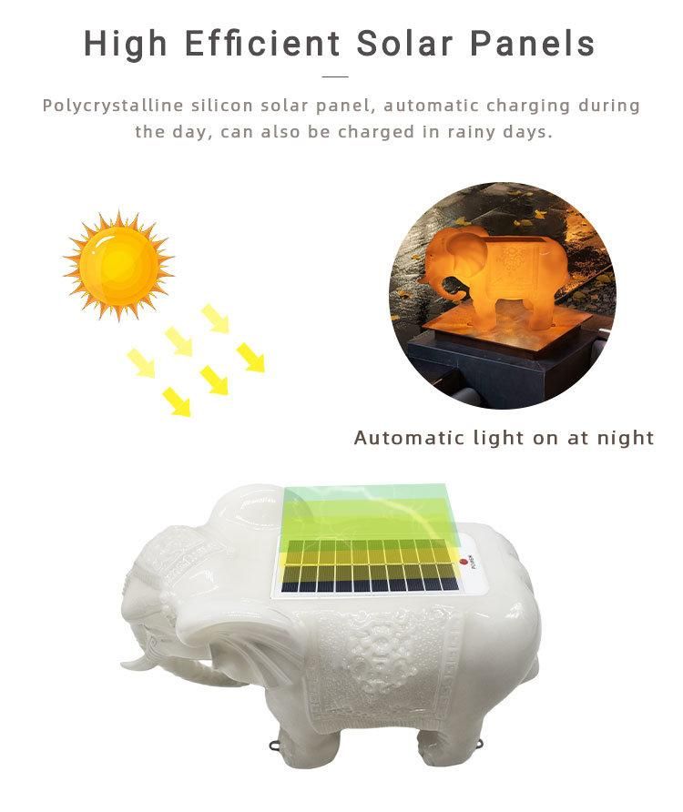 Waterproof Solar Garden Light Cute Elephant Solar Pillar Light