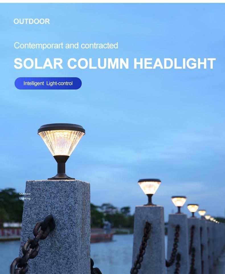 Outdoor Waterproof All in One Integrated Solar Panel Light LED Street Lamp Solar Pillar Light