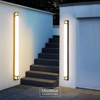 Minimalist Outside Garden Yard Background Wall Decoration Line Lamp Strip Waterproof Fixture Outdoor Wall Light