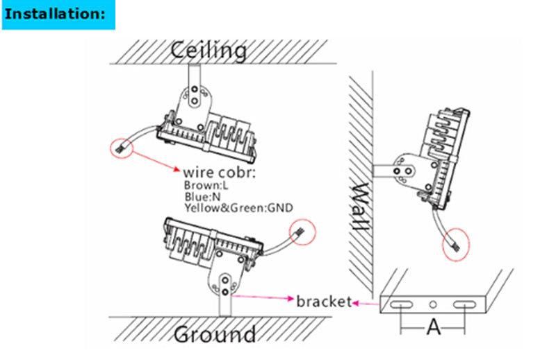 100W 150W 200W LED Outdoor Adjustable Angle Projector Reflector LED Flood Lighting Floodlight