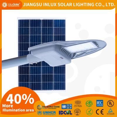 CE IEC RoHS Inlux Solar-Falcon All-in-Two Semi-Solar Street Lighting with LiFePO4 Lithium Battery Built Inside LED Solar Lamp
