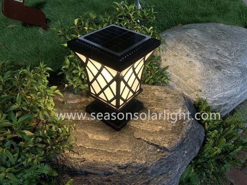 High Lumen Remote Control Lighting Garden Pillar Outdoor Solar Gate Lighting with LED Light