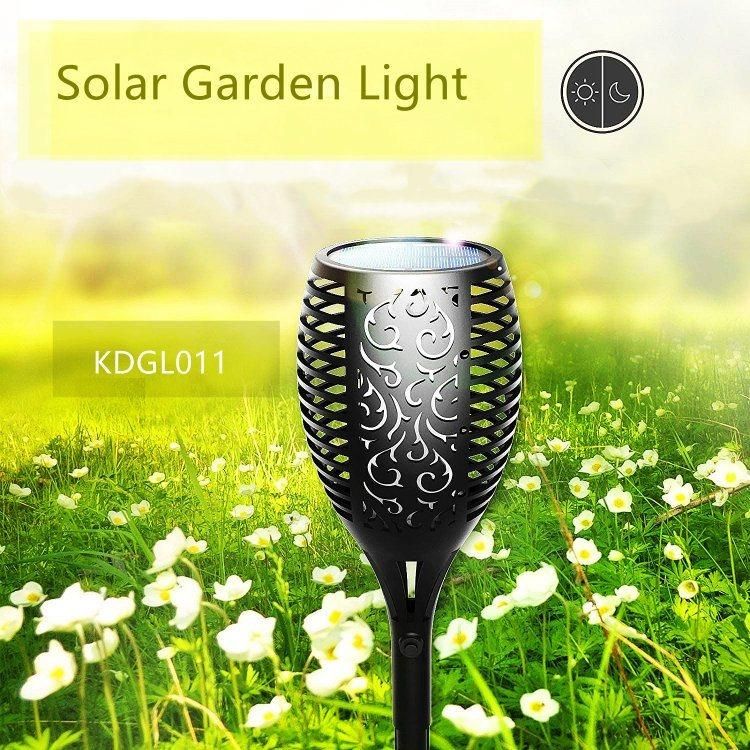 4 Pack IP65 Waterproof Garden Pathway LED Solar Torch Light with Flashing Flames