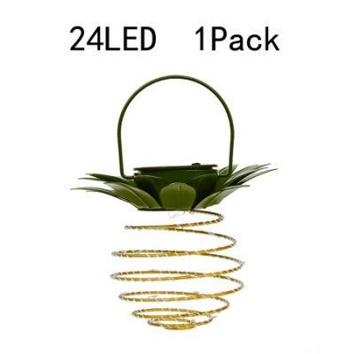 Hanging Solar Lantern LED Lights Pineapple Design Spiral Decorative for Garden Patio Outdoor Wyz15239