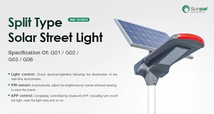 Sunpal Smart Solar Street Light 50W 50 Watt Solar Panel Charging Led Mega Garden Road Lighting Airport Guangzhou