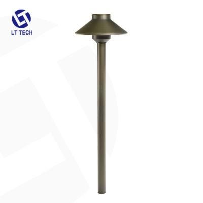 Lt2401 Low Voltage Landscape Lighting 25W Max Power Brass Outdoor Pathway Fixture 4W G4 LED Bulb for Yard Lawn-Antique Bronze