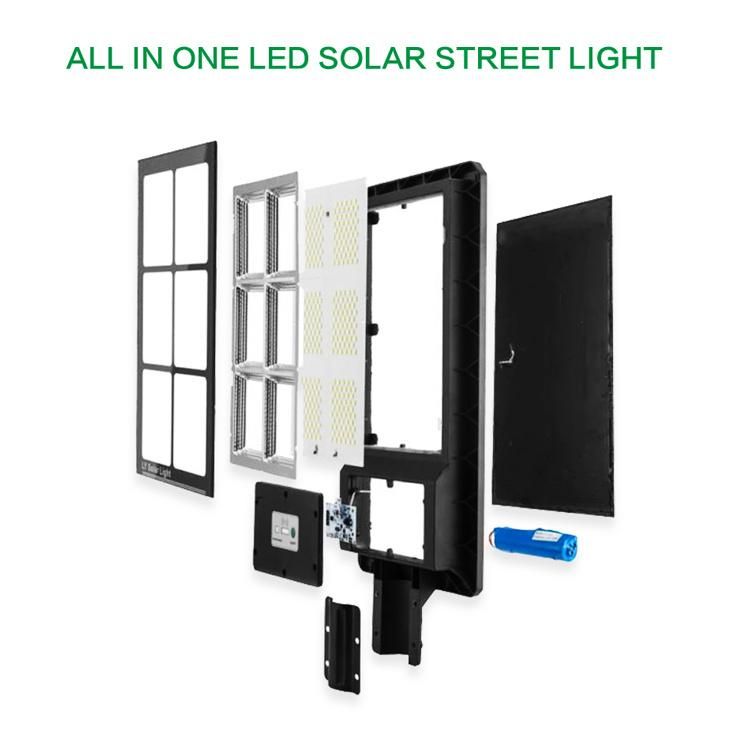 Sunpal 300W 400W Outdoor Integrated Solar Garden Pathway Led Street Lighting Light With PIR Sensor