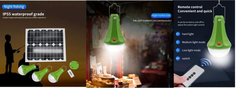 High Quality 25W Home Solar Lighting System Kit Remote Control 4 PCS LED Bulbs with Sos Function for Emergency Camping