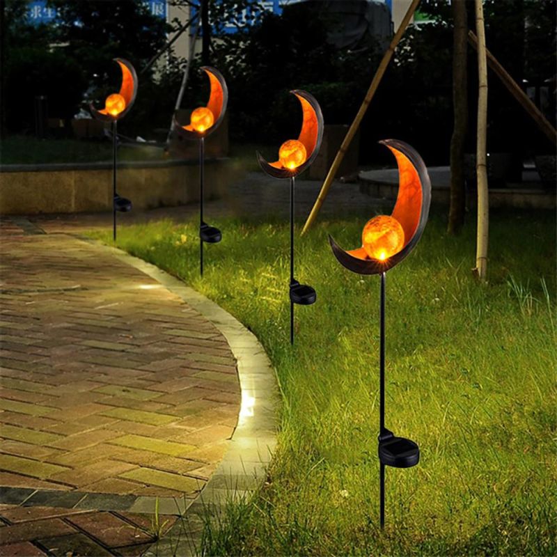 LED Solar Flame Light Sun Moon LED Garden Light