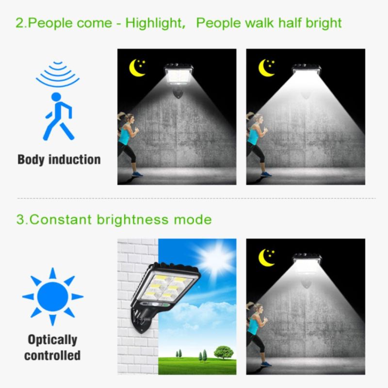 141 LED Adjustable Design IP 65 Waterproof Outdoor Garden Solar Lamp Powered Sunlight Solar Wall Mounted Street Light