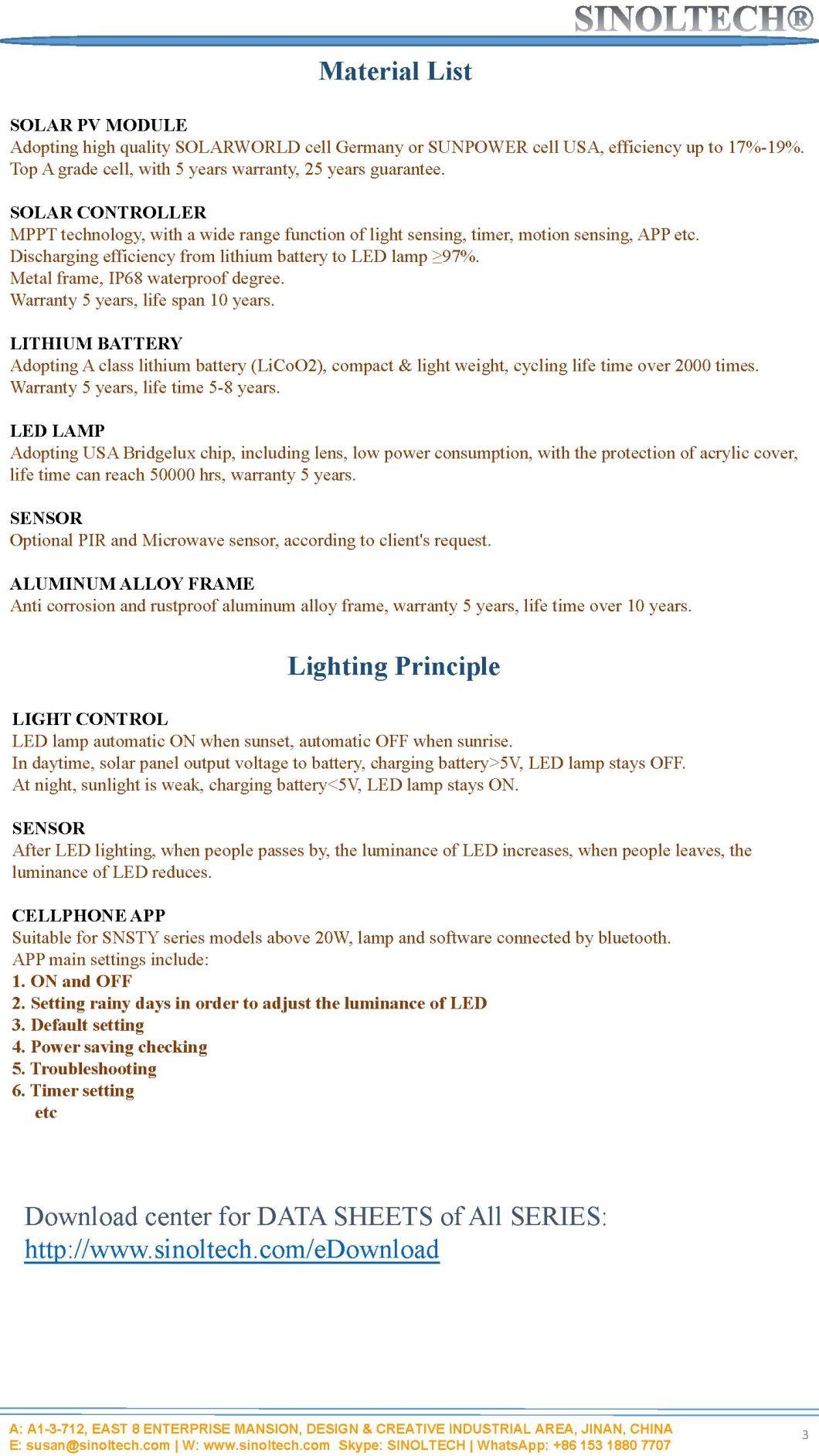 All in One Design IP65 9W LED Solar Light for Garden (SNSTY-209)