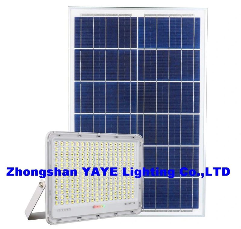 Yaye 18 Hot Sell 50W/100W/200W/300W/400W Solar LED Garden Flood Light with Control Modes: Time Control +Light Control +Flash Light +Remote Controller
