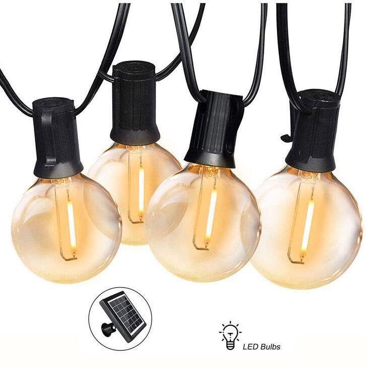 G40 Bulb LED Solar Panel Decoration Home Outdoor Solar String Lights