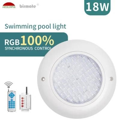 18W 12V Synchronous Control IP68 Structure Waterproof LED Surface Swimming Pool Light LED Underwater Lamp