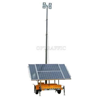 193101g China OEM Cheap Solar Power 12V 24V Battery Trailer Mount Electronic Light Tower