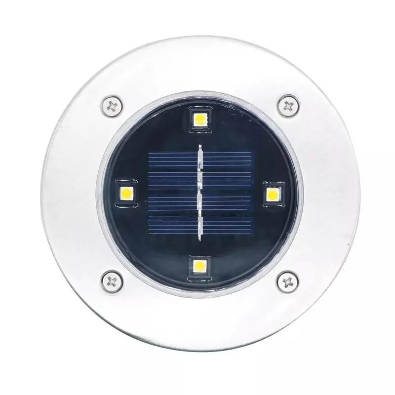 4LED Solar Ground Lights Outdoor Garden Pathway Driveway Lawn Lamp Walkway Disk Underground Waterproof Landscape Lighting