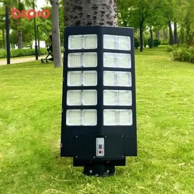 Bspro Integrated Two Lights Outdoor IP65 High Lumen Smart Saving All in One 400W 500W LED Solar Street Light