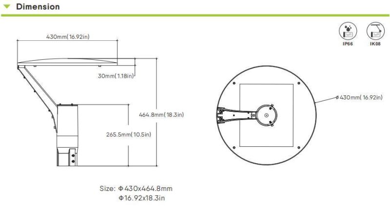 Outdoor Decorative Landscape 30W LED Garden Light LED Post Top Lamps