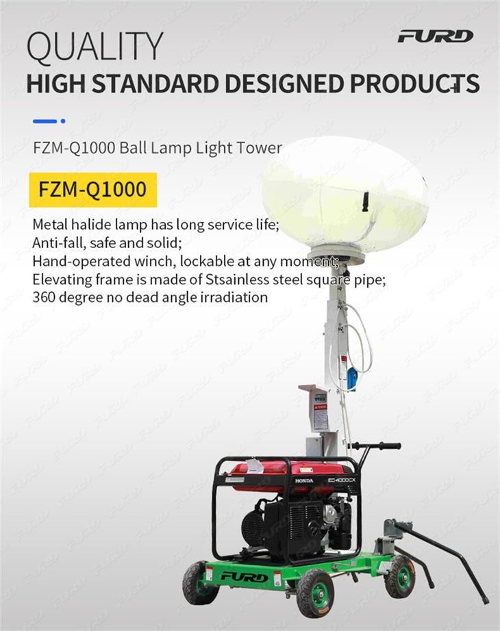 Diesel Portable Generator with Balloon Lights Lighting Tower