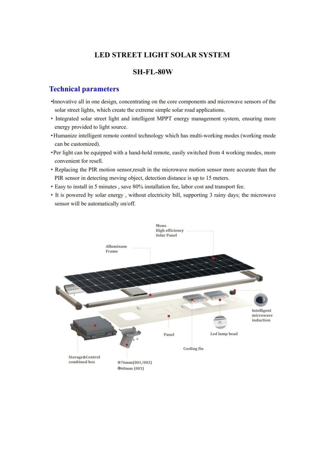 Solar System Solar Energy All-in-One Solar Light LED Light 40W Solar Panel 80W Solar Battery Solar Controller Solar Lighting System