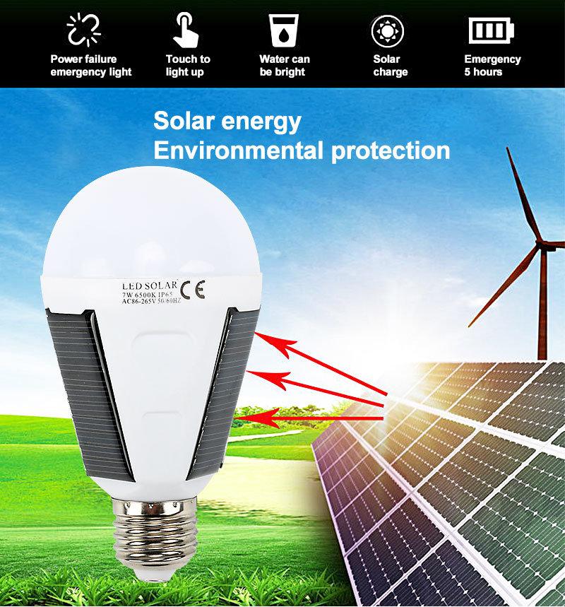 7W Rechargeable Emergency Solar Bulb for Camping Hiking Fishing