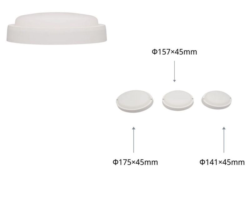 Classic B7 Series Energy Saving Waterproof LED Lamp White Round 18W for Shower Room