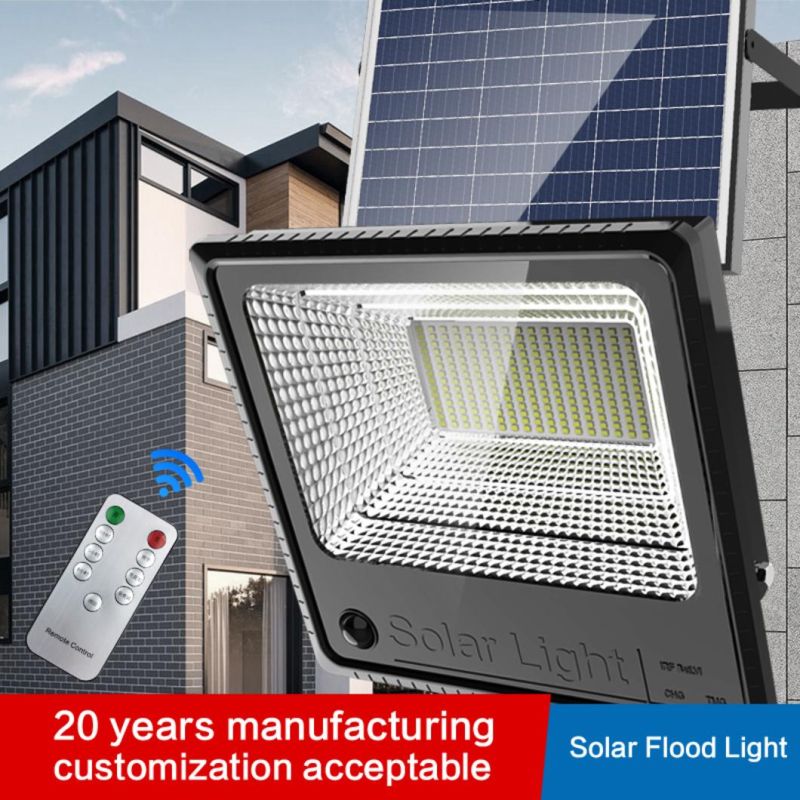 Xh Custom Outdoor Garden IP66 300W LED Solar Panel Flood Light Street Plaza Court Garden waterproof Solar LED Flood Lamp