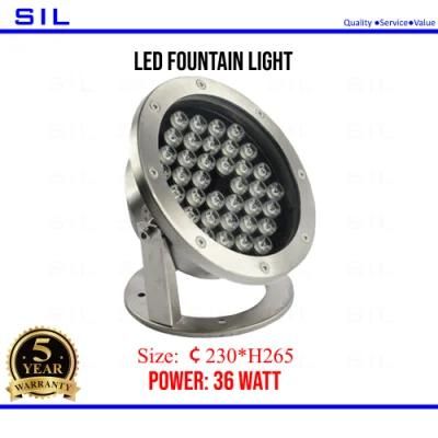 LED Water Light 12V 24V Outdoor Color Changeable IP68 36W Good Waterproof Stainless Steel Underwater LED Water Light