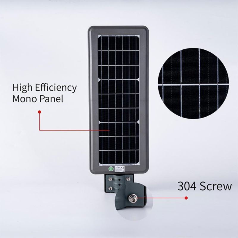 300W Solar Street Light Outdoor Lamp, Motion Sensor Dusk to Dawn Monocrystalline Silicon Panel Solar Powered LED Lights with Remote Control for Yard, Park