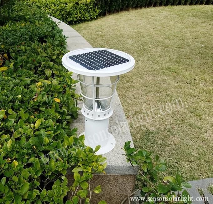 Solar Powered LED Lighting Lamp 5W Solar Panel Garden Outdoor Gate Solar Pillar Light