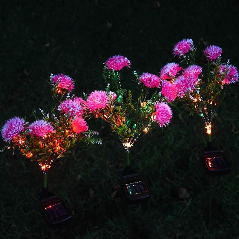 LED Dandelion Flower Stake Light Solar Energy Rechargeable for Outdoor Garden Patio Pathway Porch Backyard Wyz16590