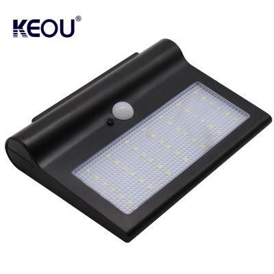 PC ABS RoHS Factory Price New Outdoor Solar Powered Motion Sensor SMD2835 Smart Lamp IP65 Waterproof LED Wall Light for Garden