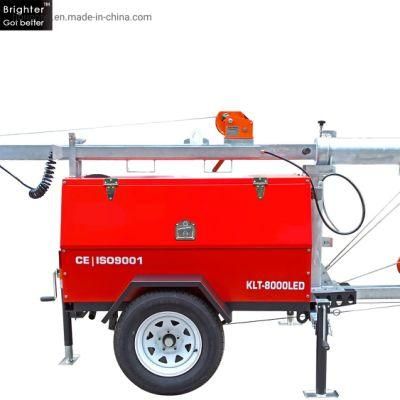 Trailer-Mounted Diesel Generator Yanmar Engine Mobile Light Tower with LED Lamp and Factory Price