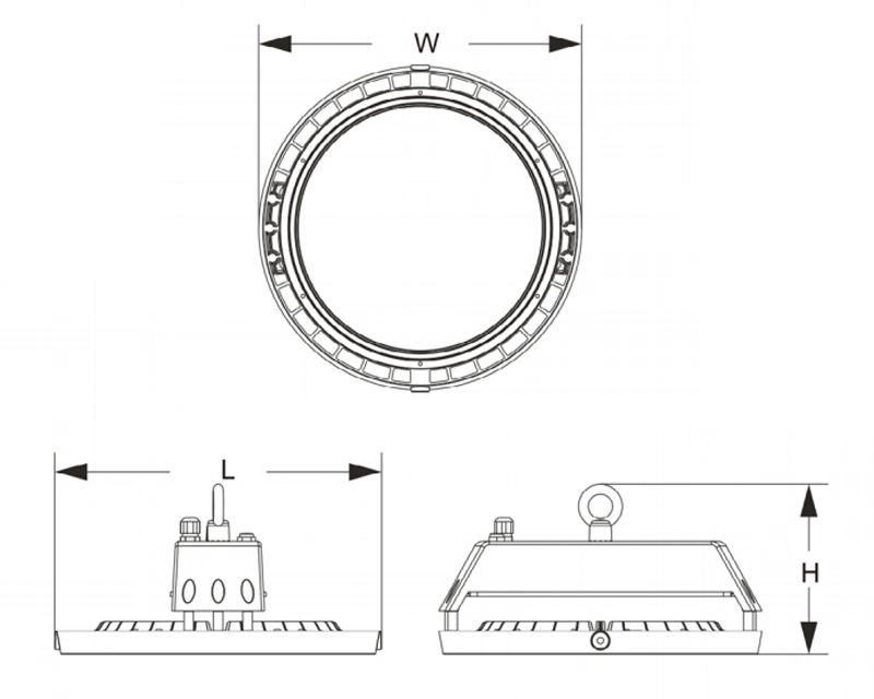 300W IP65 CE White Black Gray LED High Bay Light