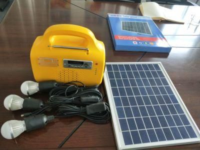 Hot Model 10W/18V Solar Lighting System/Kit with FM/MP3/USB/1.5W LED Inbuilt Sf-1210p