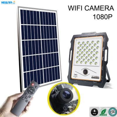 300W Mj WiFi Remote Control CCTV Camera Aluminum Solar Flood Light