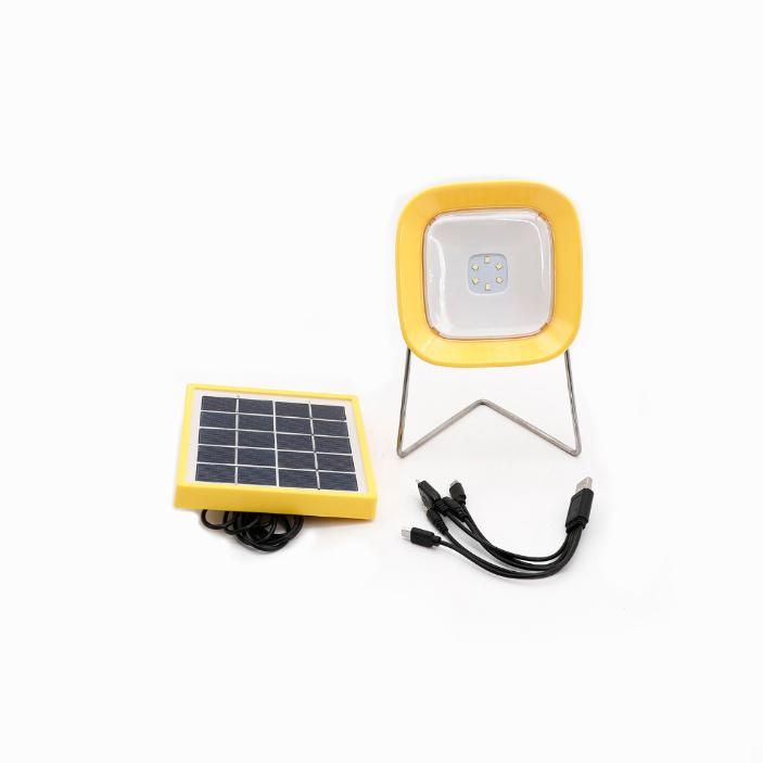 CE RoHS Certified Portable Solar Rechargeable Lantern   LED Light with Mobile Phone Charging Cables