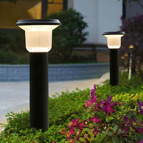 Garden Solar LED Pillar Light Solar Powered Outdoor Waterproof Decoration and Lighting All in One Lamp