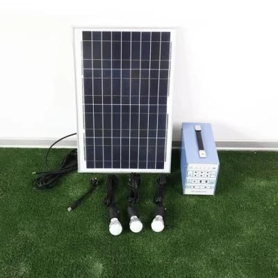 30W Sf-30W Support Fan Solar Power Lighting Energy System with Phone Charger for Home Lighting