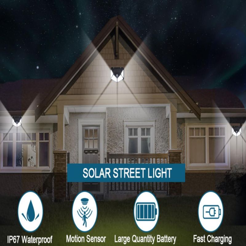Warm White 3000K IP65 Waterproof Solar Powered LED Wall Light for Garden Use