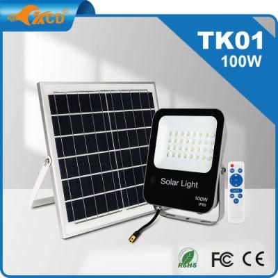 China Factory Price 5 Years Warranty Slim Day Night Split Type Outdoor IP65 Rechargeable Solar LED Flood Light 200W