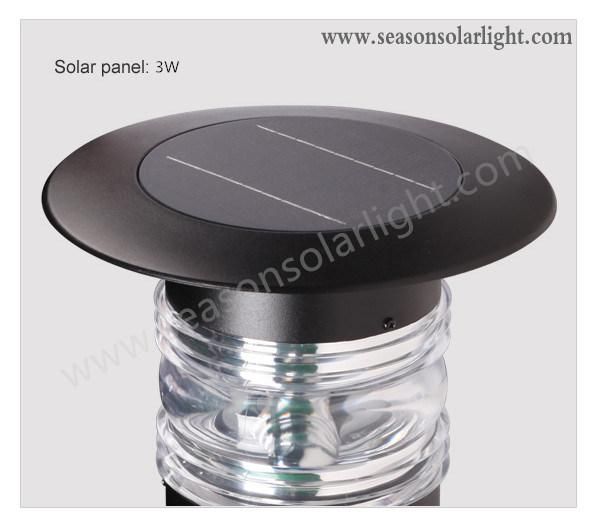 Smart Recontrol LED Garden Lighting Post Outdoor Solar Bollard Light with Solar Panel System