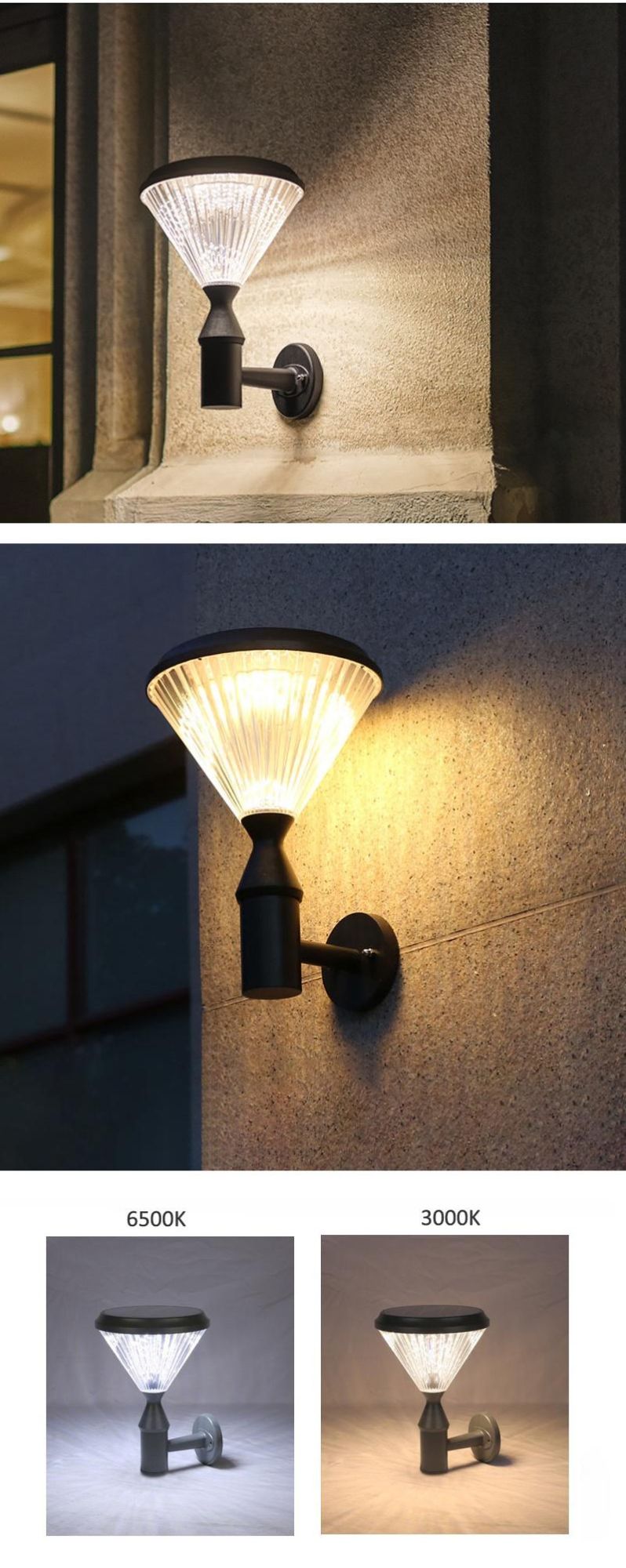 Modern Solar Waterproof Outdoor Lighting LED Garden Lights Exterior Wall Lamp Wall Mounted Fixture Lampara Solar