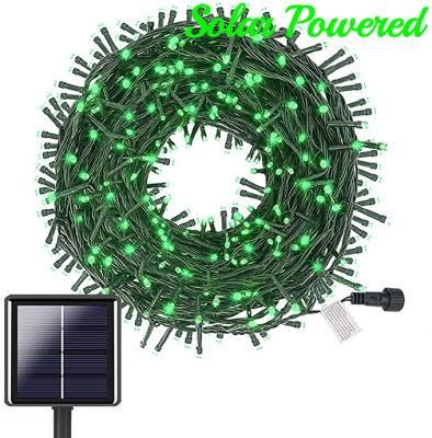Green Solar Xmas Light Outdoor Christmas LED Fairy String Light for Tree Holiday Garden Street Decoration